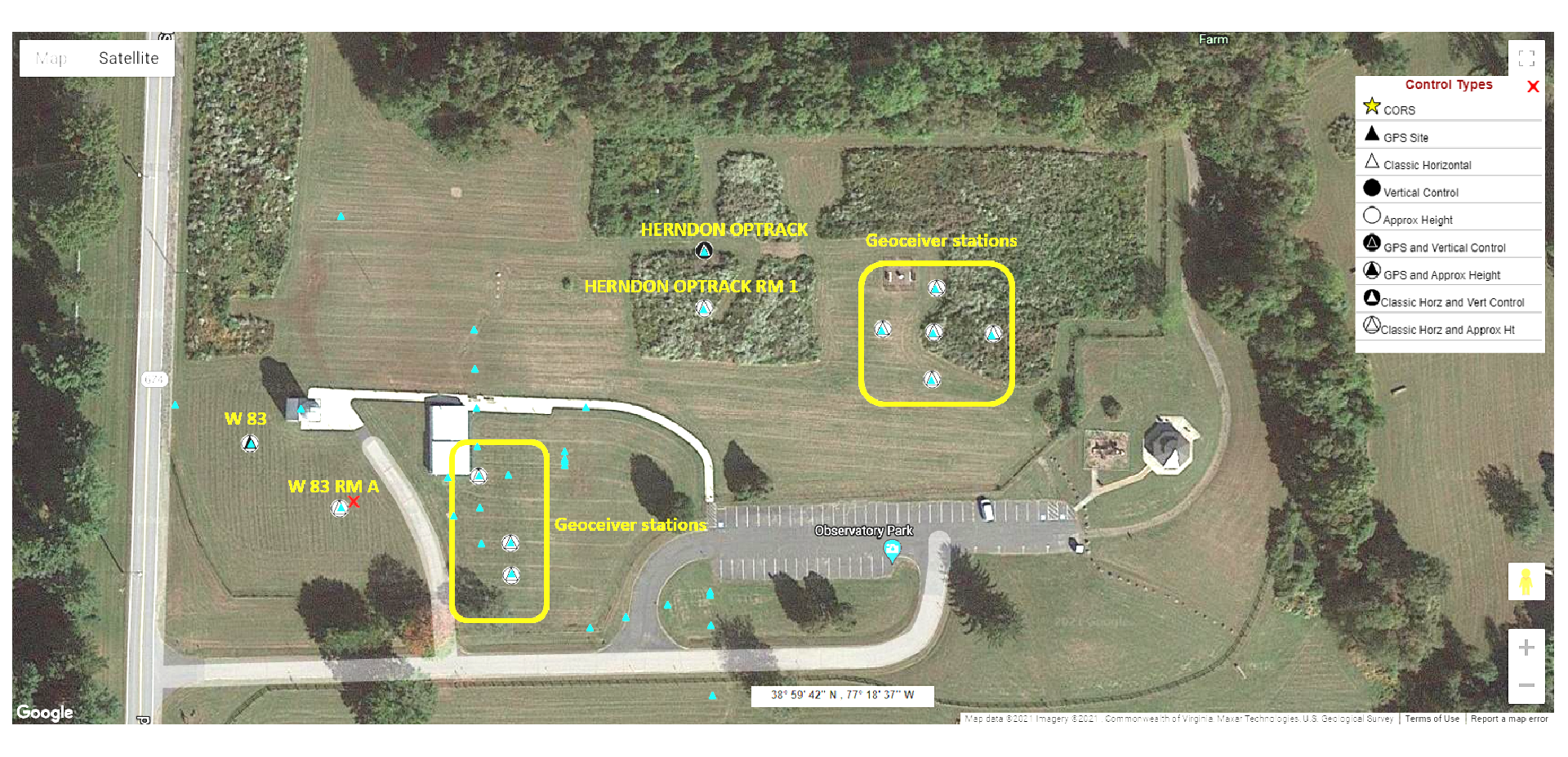 Geodesy at Turner Farm Observatory Park